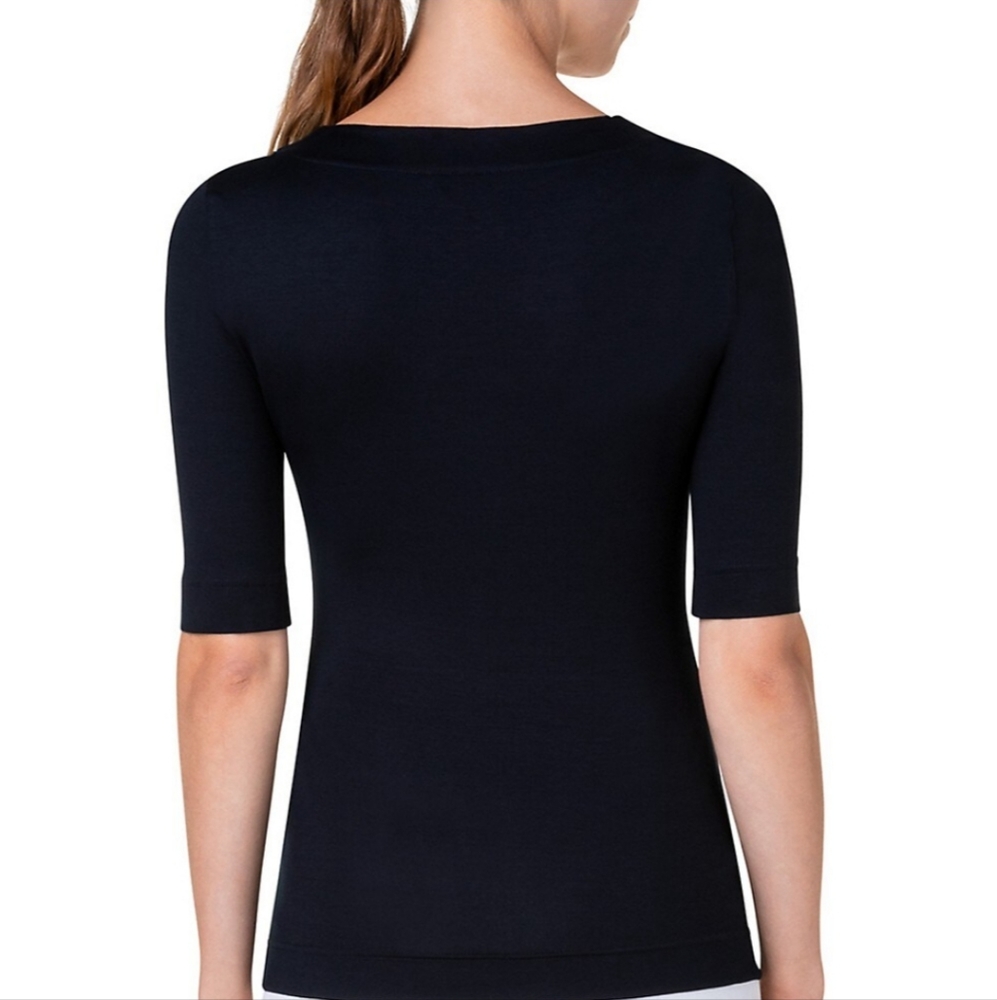 Akris Punto Essentials Jersey Square neck top black medium - Picture 3 of 11